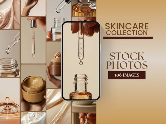 Aesthetic Skincare Beauty Photos, Social Media Instagram Beauty Stock Photo Collection Skincare Textures Beauty Images Skincare Products Kit